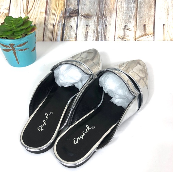 NEW Qupid Swirl Metallic loafer slides Sz 5.5 - Picture 5 of 8